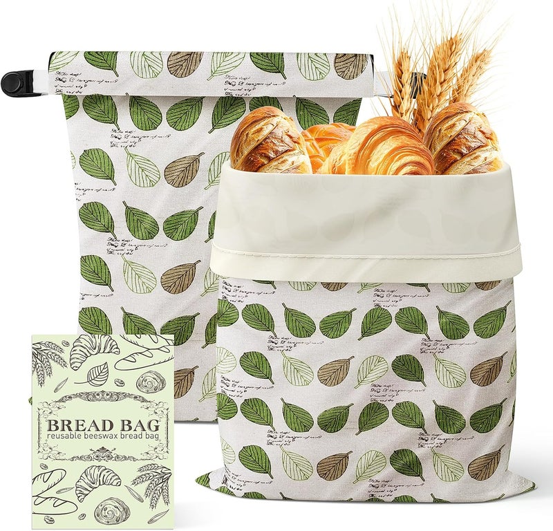 GCTGCT Sourdough Bread Bags for Homemade Bread Freezer & Refrigerator, 17" X 13" Moisture Lock and Freshness with Reusable Linen Materials Reusable Bread Bag Bread Boxes(2 Pack) - Image 1